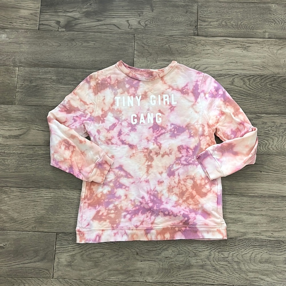 Tiny Girl Gang pink tie dye sweatshirt, 8/9
